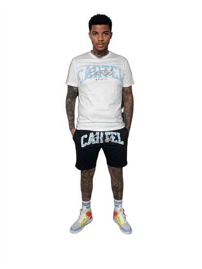 CARTEL SIGNATURE SHORT SET WHITE/BLUE