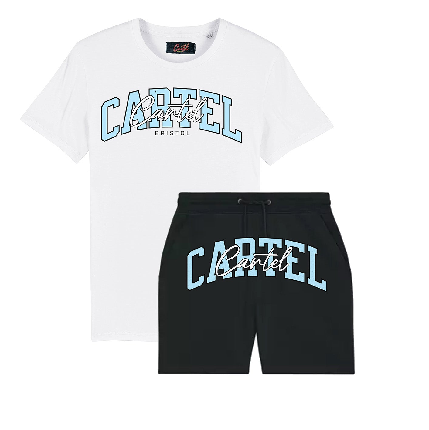 CARTEL SIGNATURE SHORT SET WHITE/BLUE