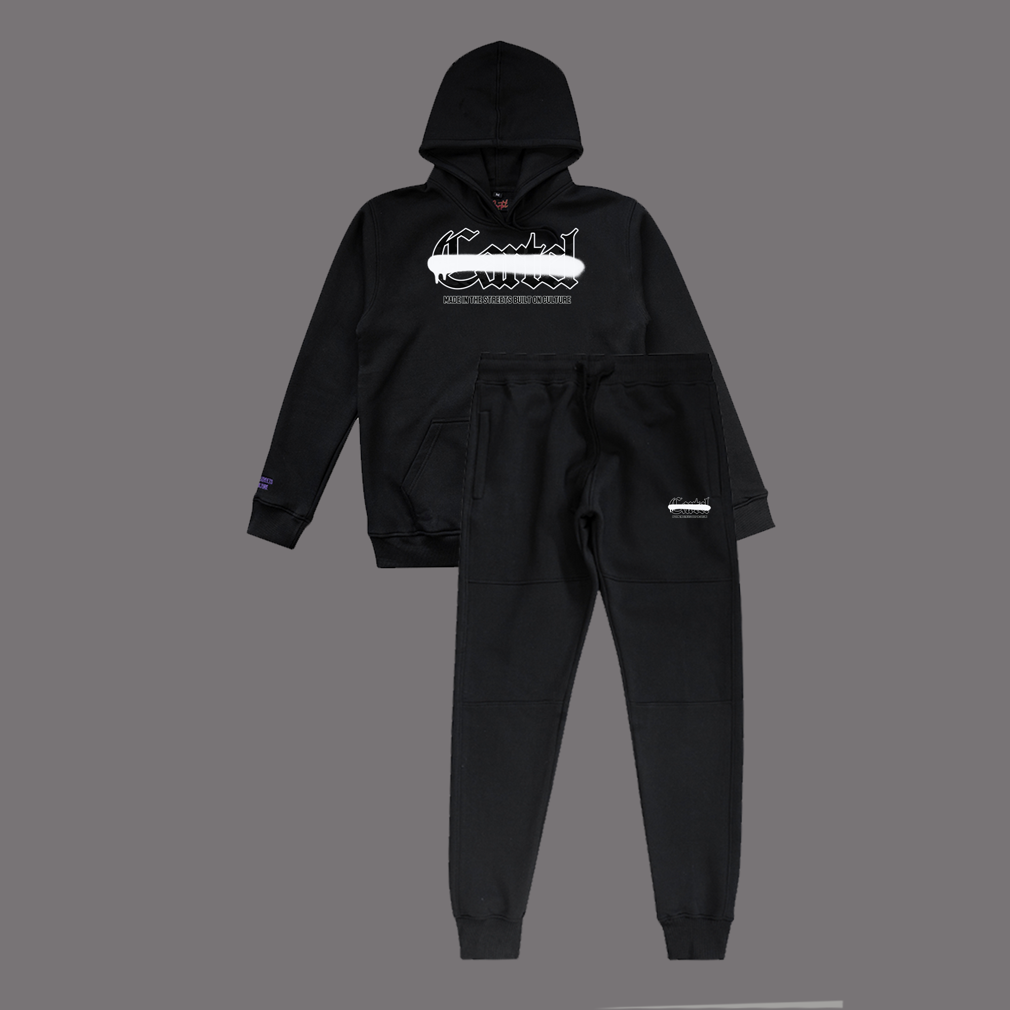 Cartel Black/Grey Camo Sprayway Tracksuit