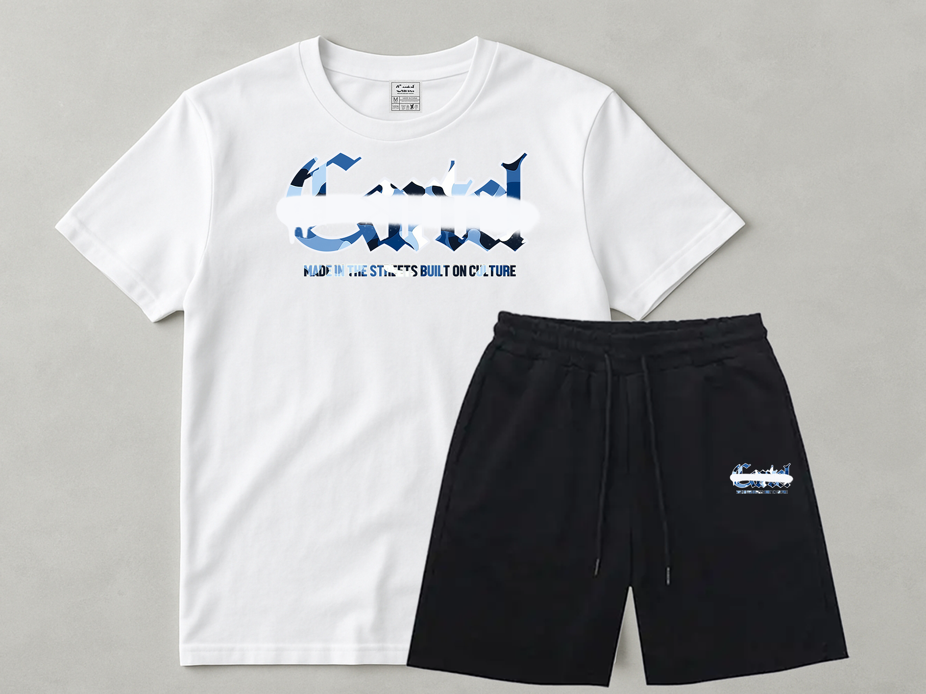 Cartel Blue Camo Sprayway Short Set