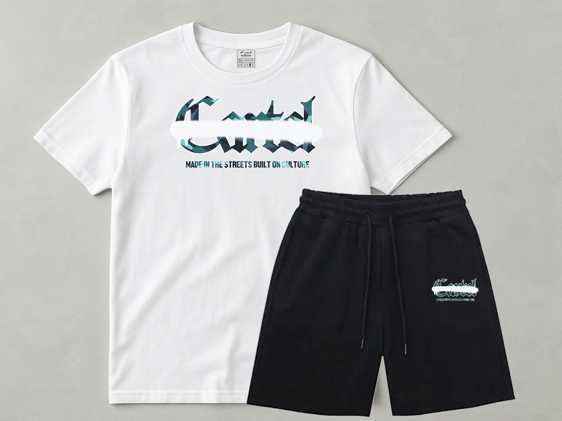 Cartel Green Glitch Camo Sprayway Short Set