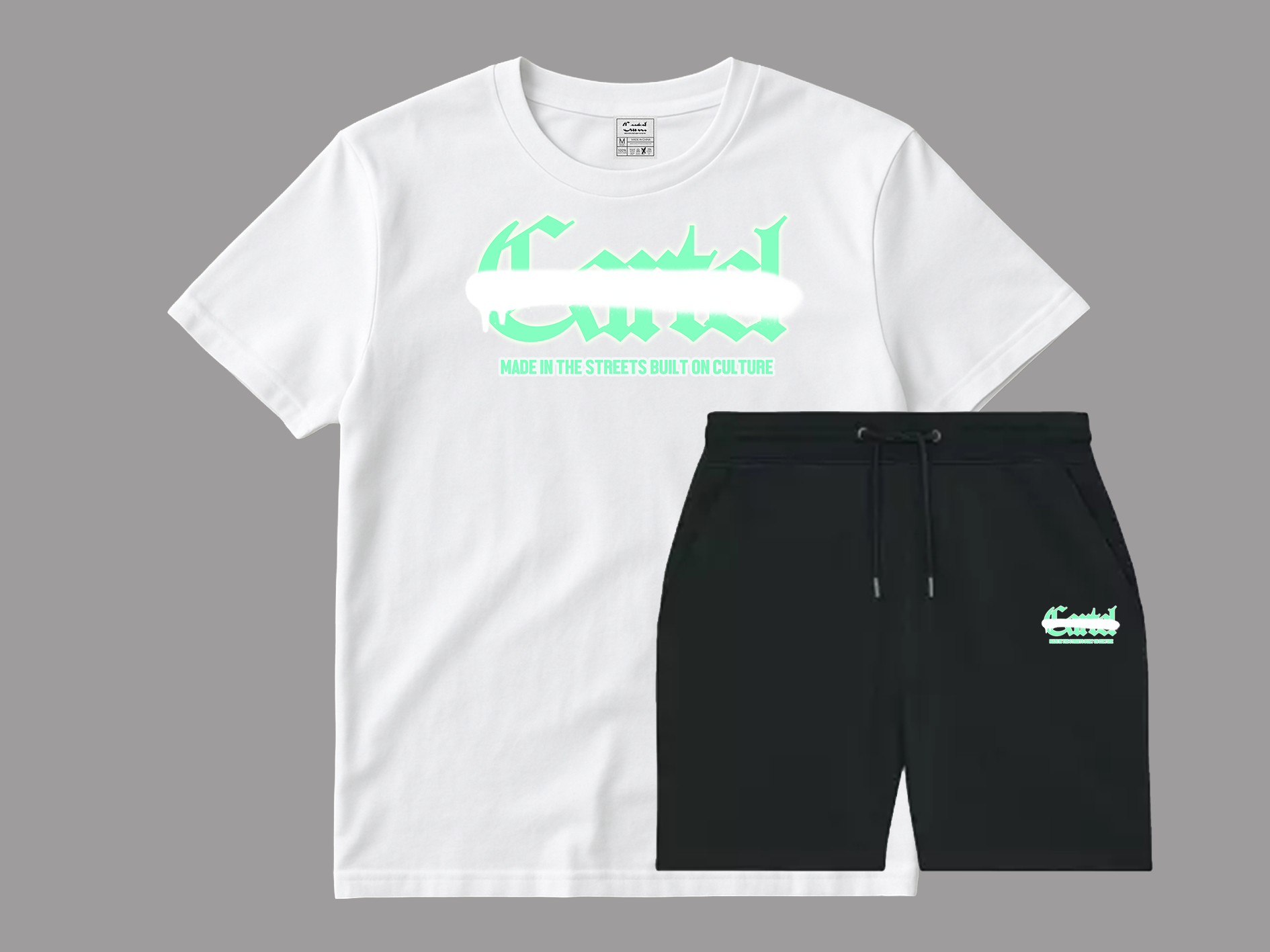 Cartel Green  Sprayway Short Set