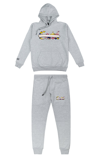 CARTEL MUTI LOGO SPRAYWAY TRACKSUIT GREY